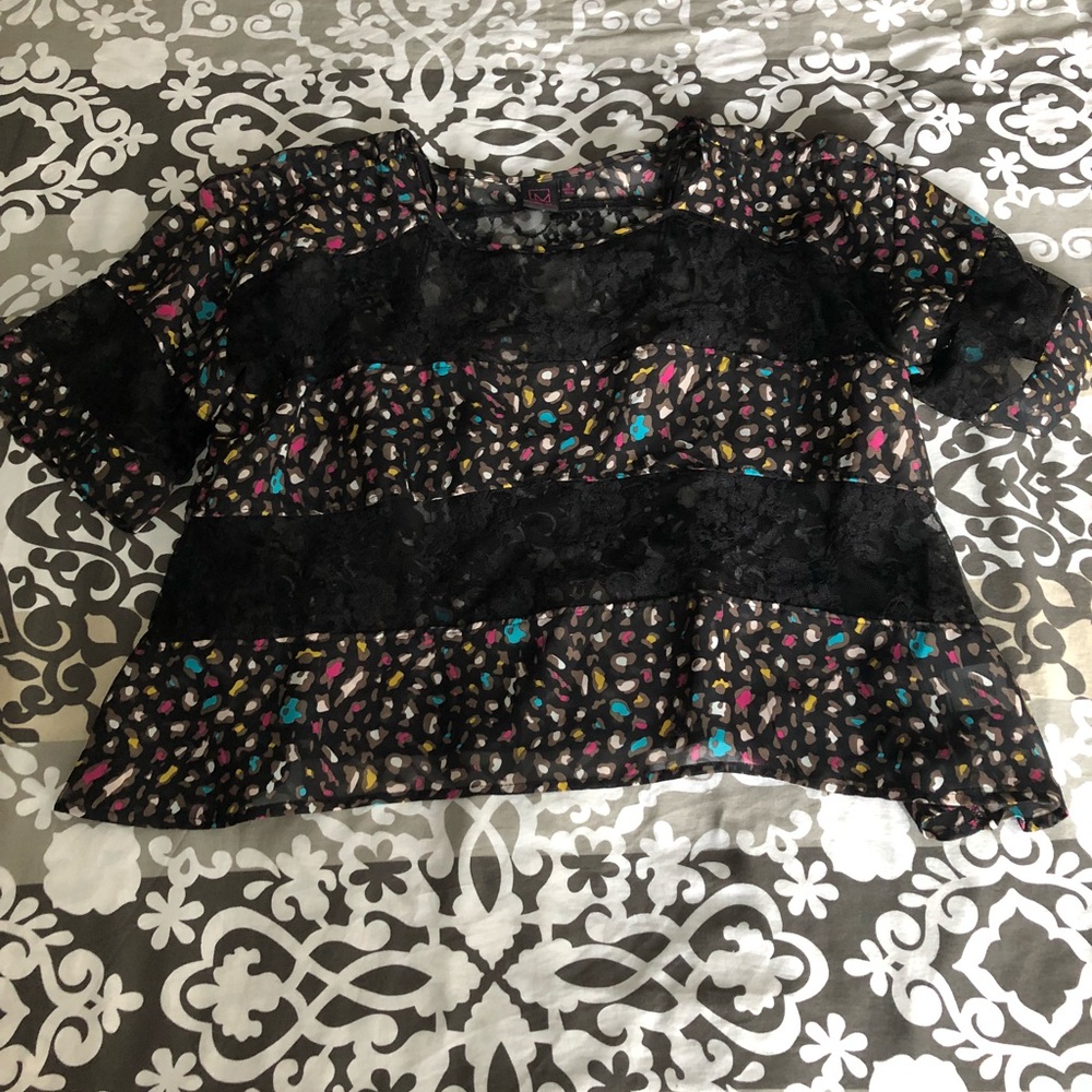 Material Girl Colorful Flowy Lacey Top